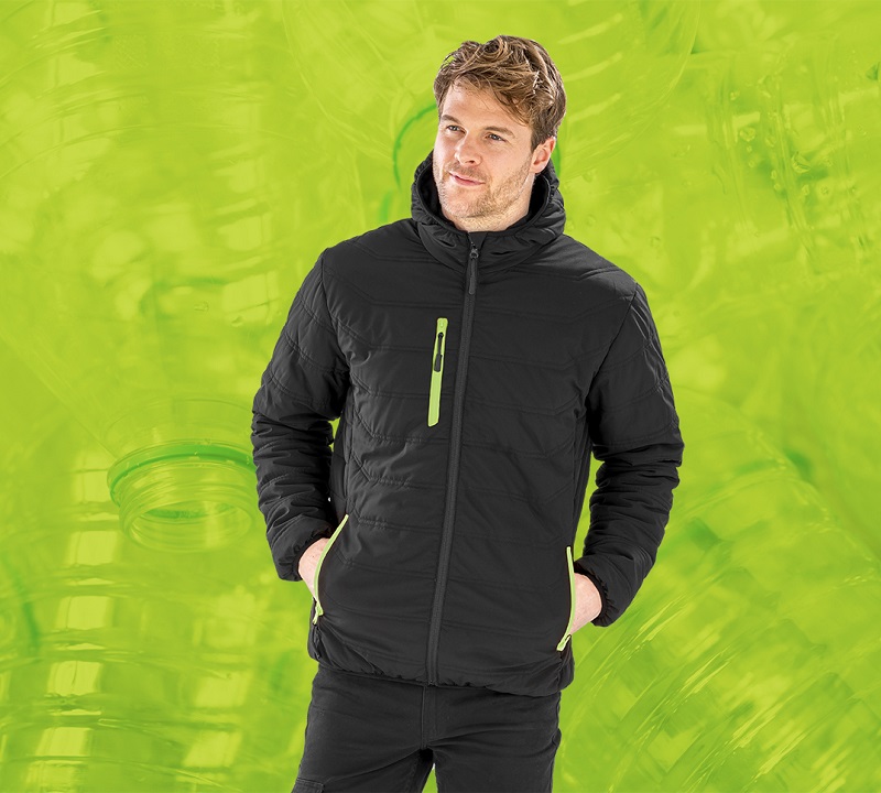 R240X Recycled Black Compass Padded Winter Jacket