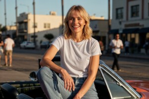 New Wave startet die neue No-Label-Kollektion Untagged Movement Frau mit T-Shirt von Untagged Movement