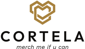 Logo cortela-gestapelt-claim-2c-gold-ink